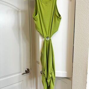 SHEIN Lime Green Ribbed Fabric